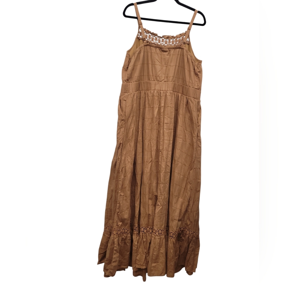 TORRID Cotton Crochet Tank Maxi Dress | Boho Chic Cottagcore Peasant - 1X - Picture 2 of 10